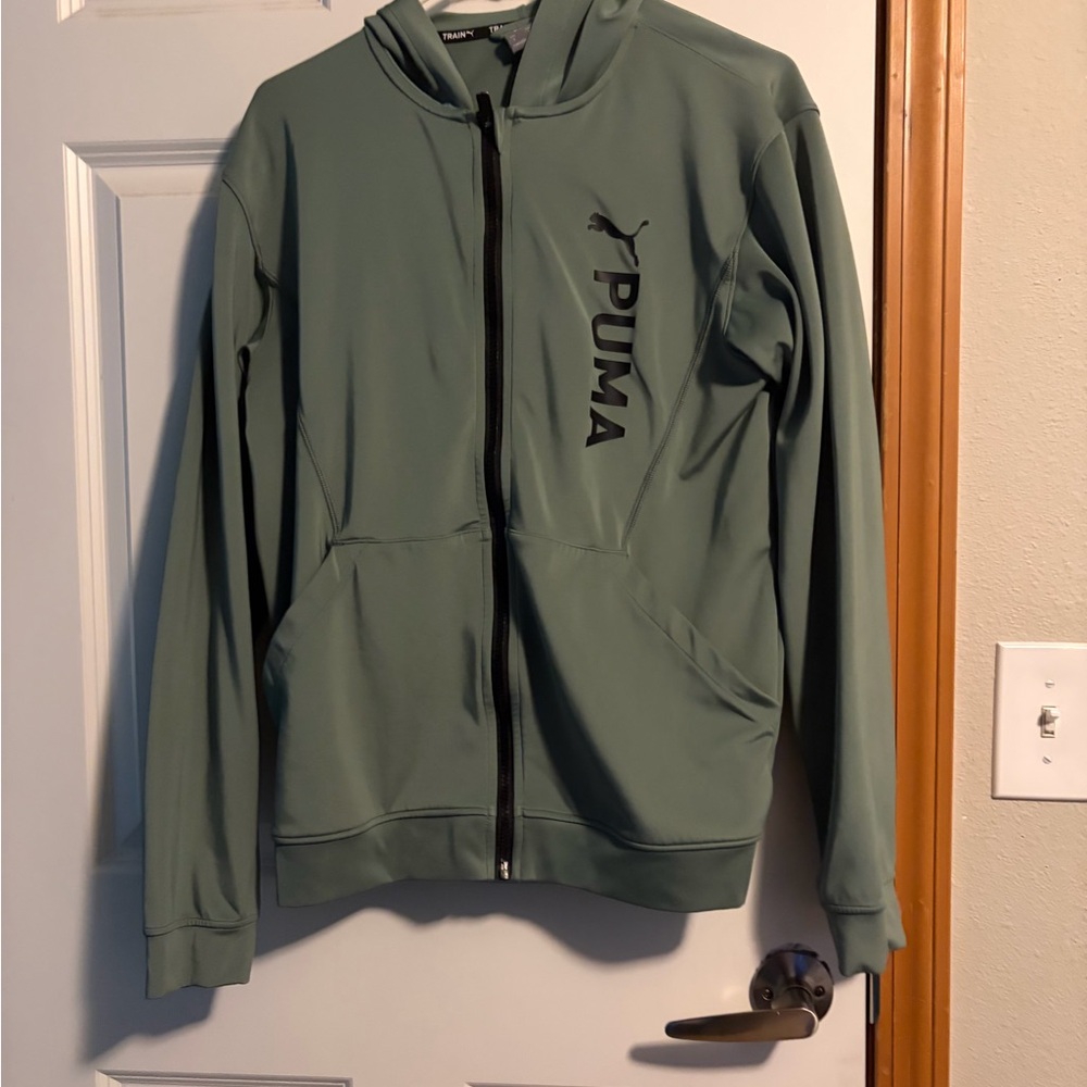 Puma Sage Green Full-Zip Hoodie